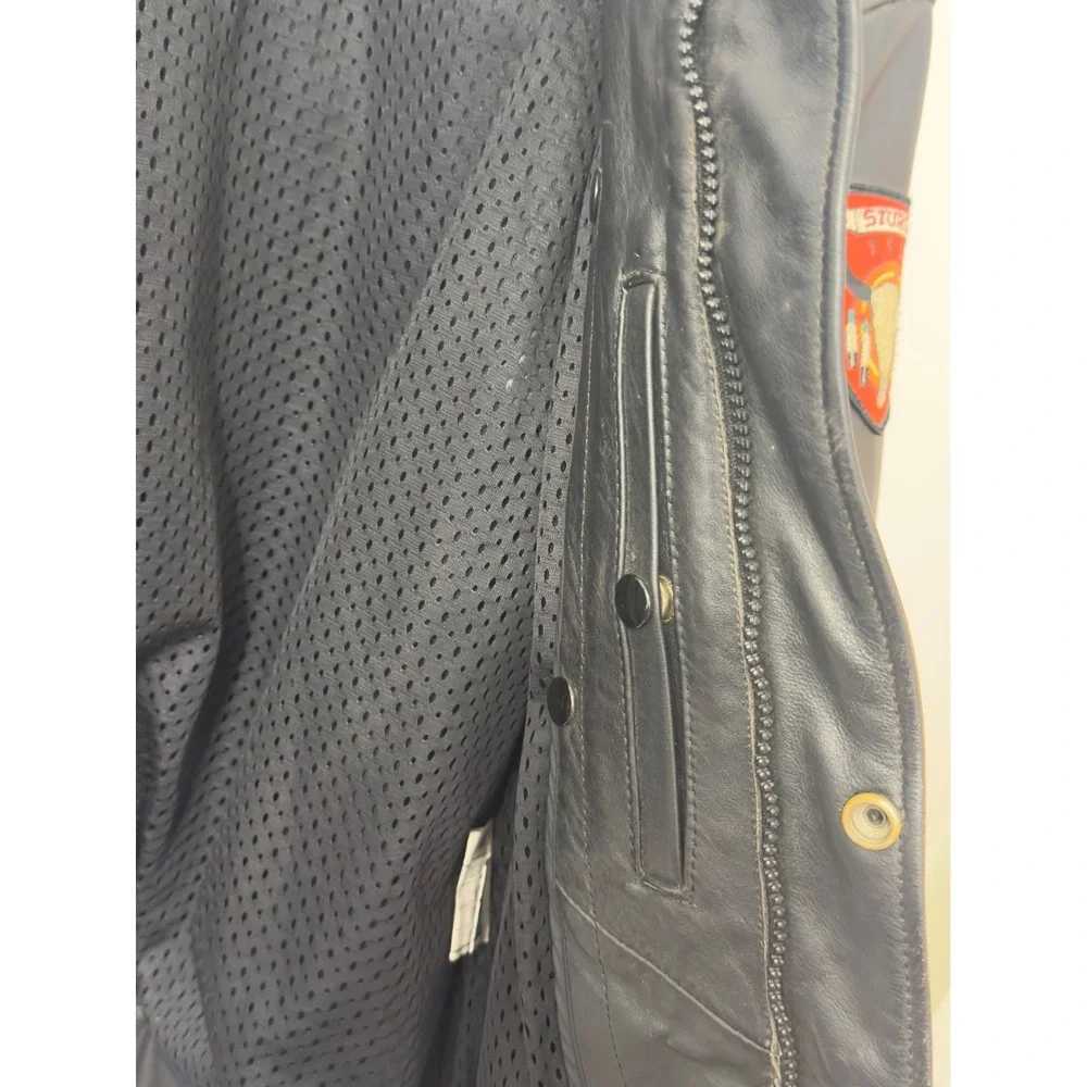 Vintage‎ Hein Gericke Leather Motorcycle Jacket Mens 46 Black 1995 Sturgis